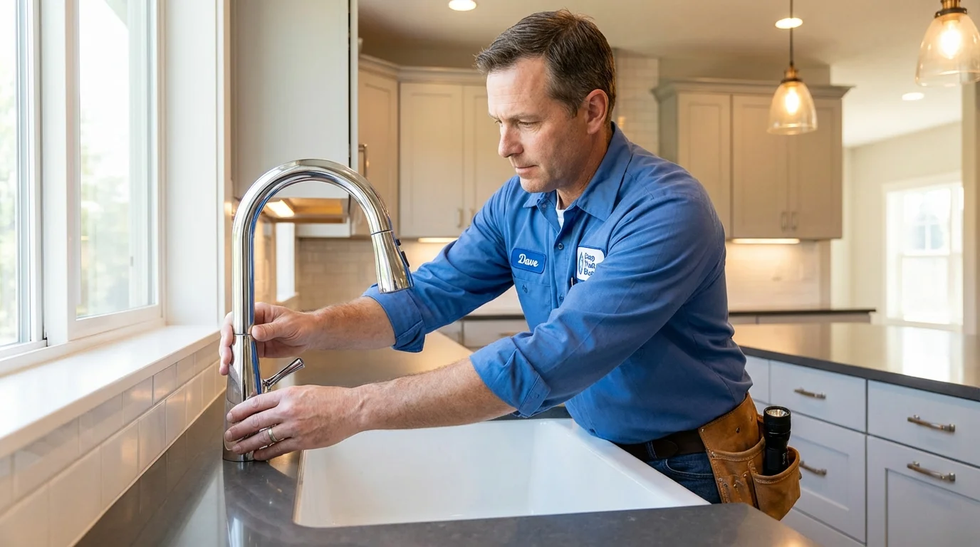 Kitchen faucet installation by Johns Plumbing LLC in Wyoming