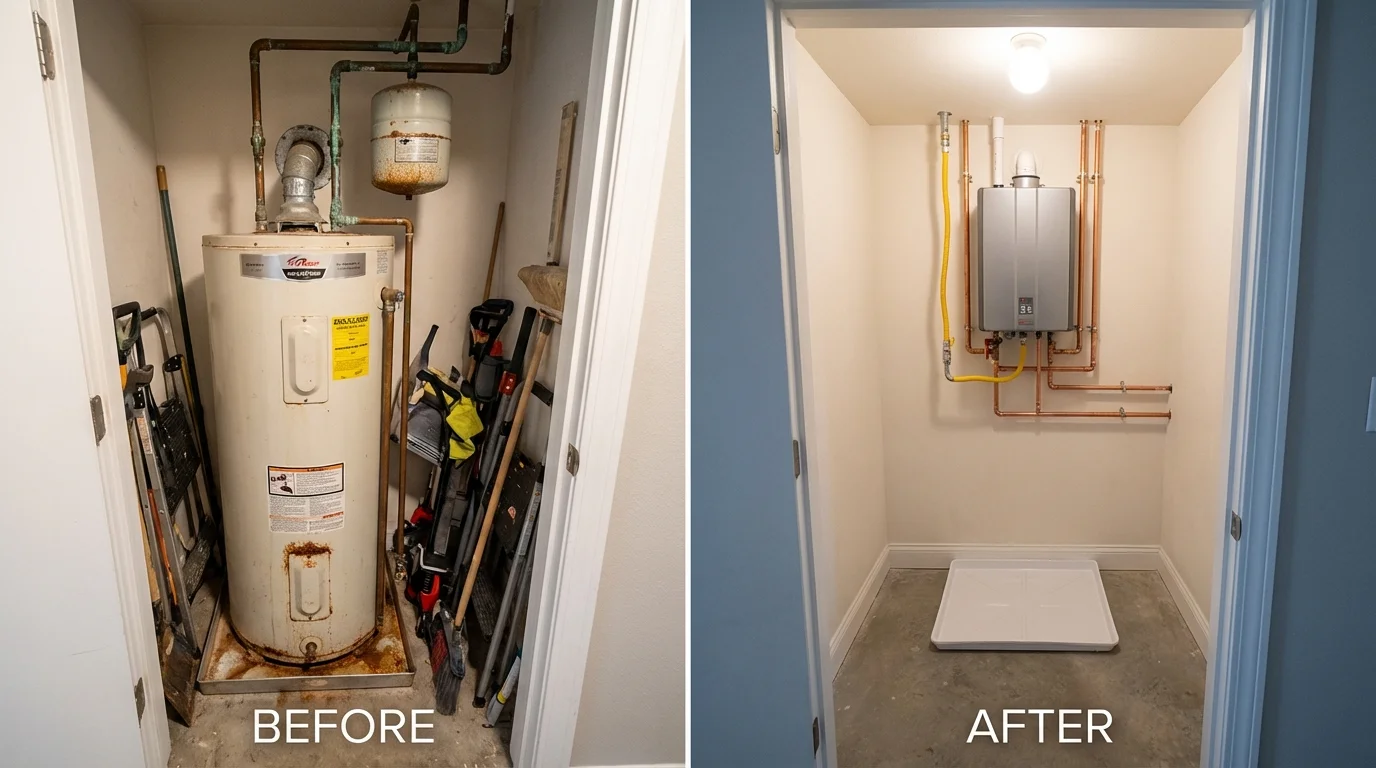 Tank water heater versus wall-mounted tankless unit comparison for Wyoming, MI homeowners